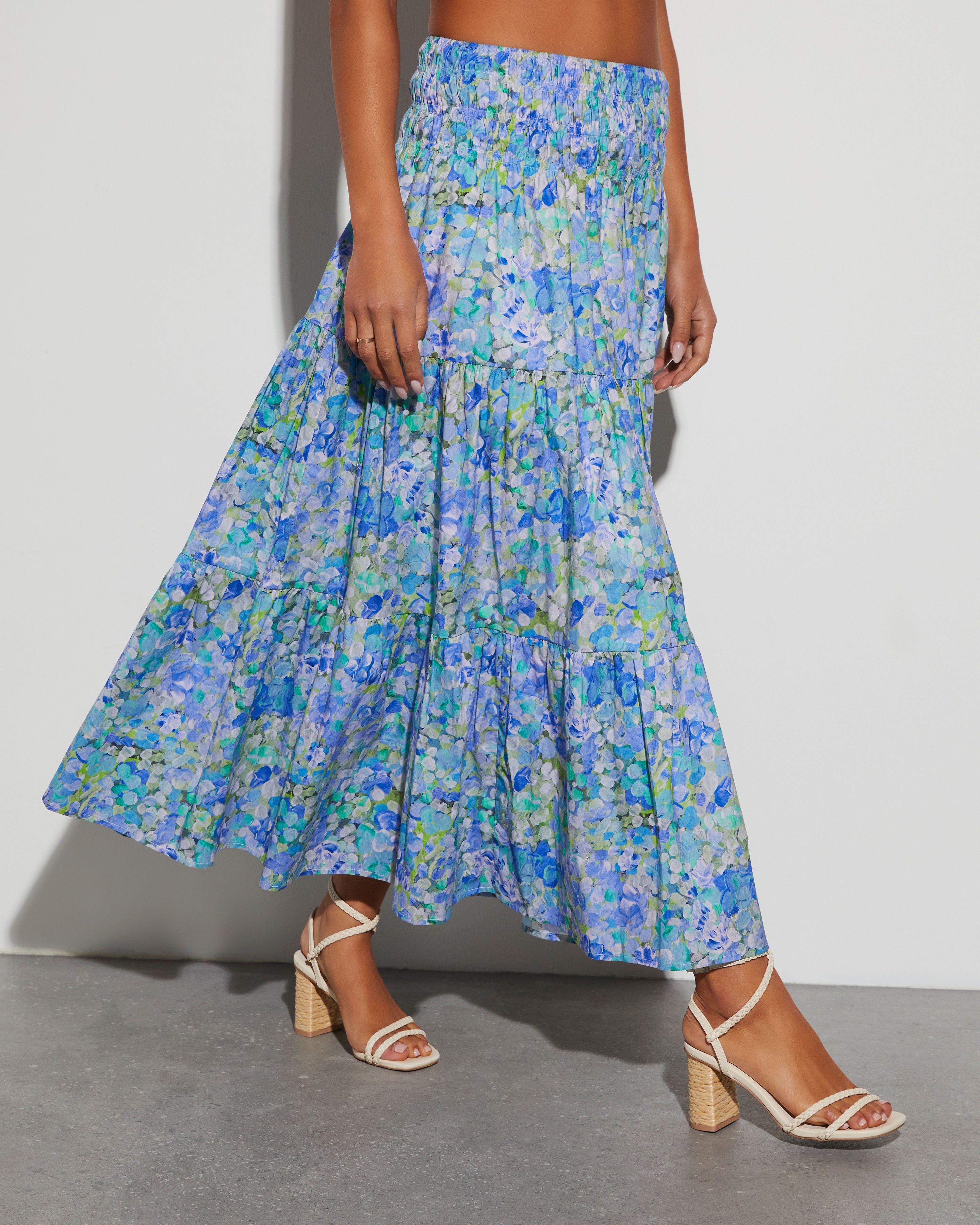 Angie Floral Midi Skirt-Vogue Logic