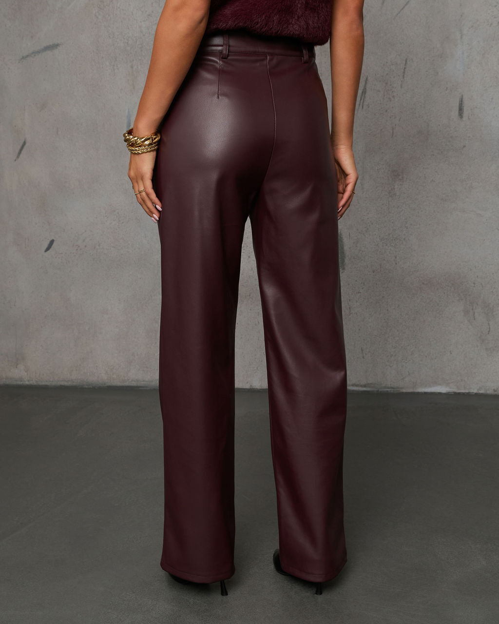 Look This Way Pleated Leather Pants-Vogue Logic
