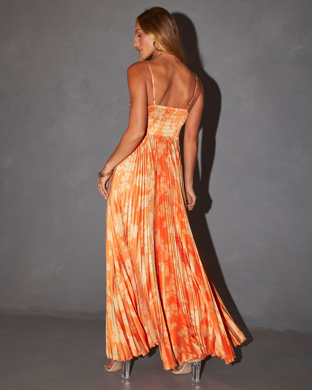Soraya Printed And Pleated Maxi Dress-Vogue Logic