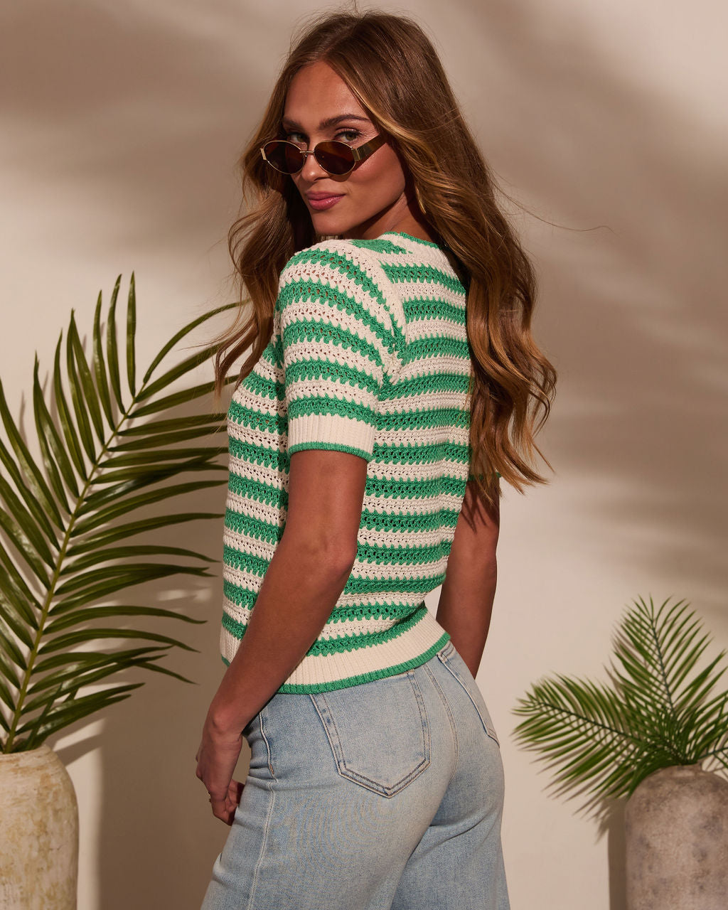 Mariselle Striped Crochet Top-Vogue Logic