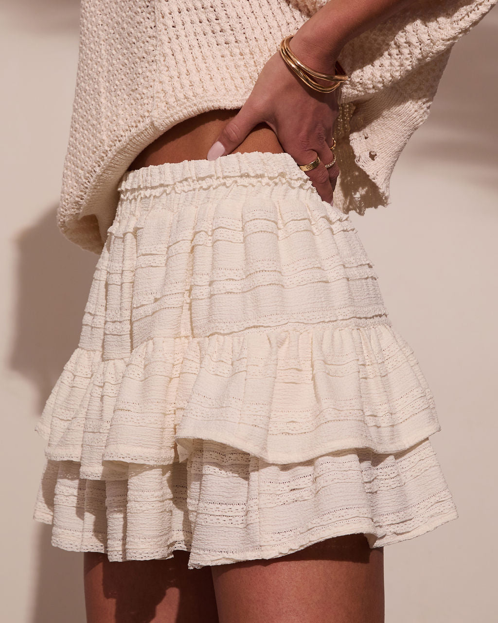 Shelli Tiered Ruffle Mini Skirt-Vogue Logic