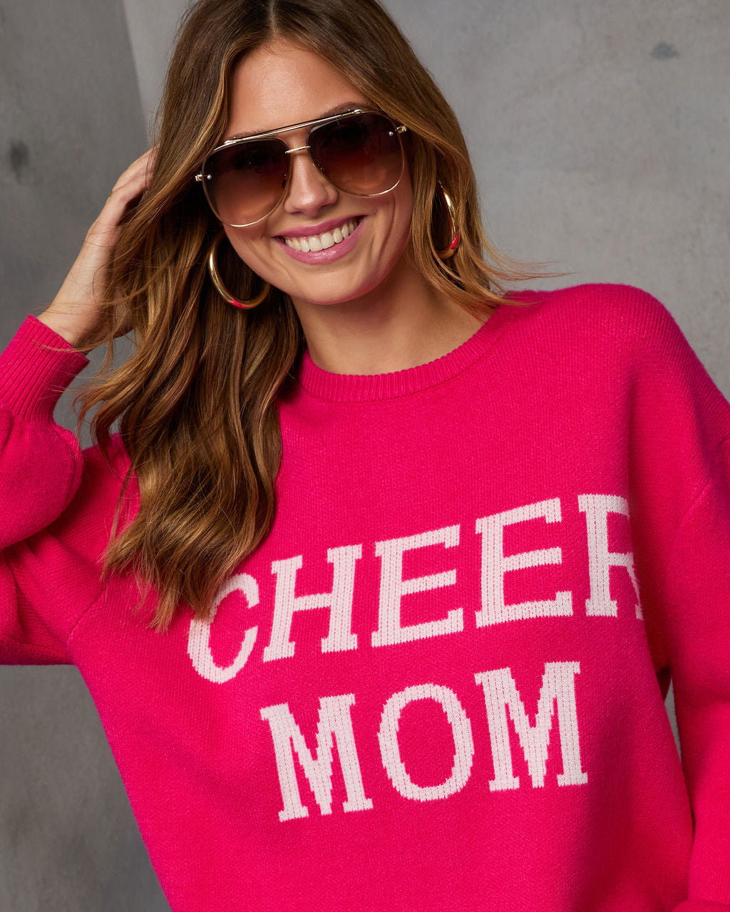 Cheer Mom Knit Pullover Sweater-Vogue Logic