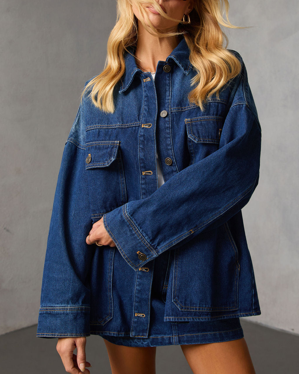 Marlborough Denim Shirt Jacket-Vogue Logic