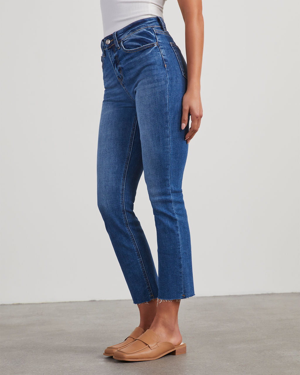 Ronnie Super Stretch High Rise Straight Leg Jeans-Vogue Logic