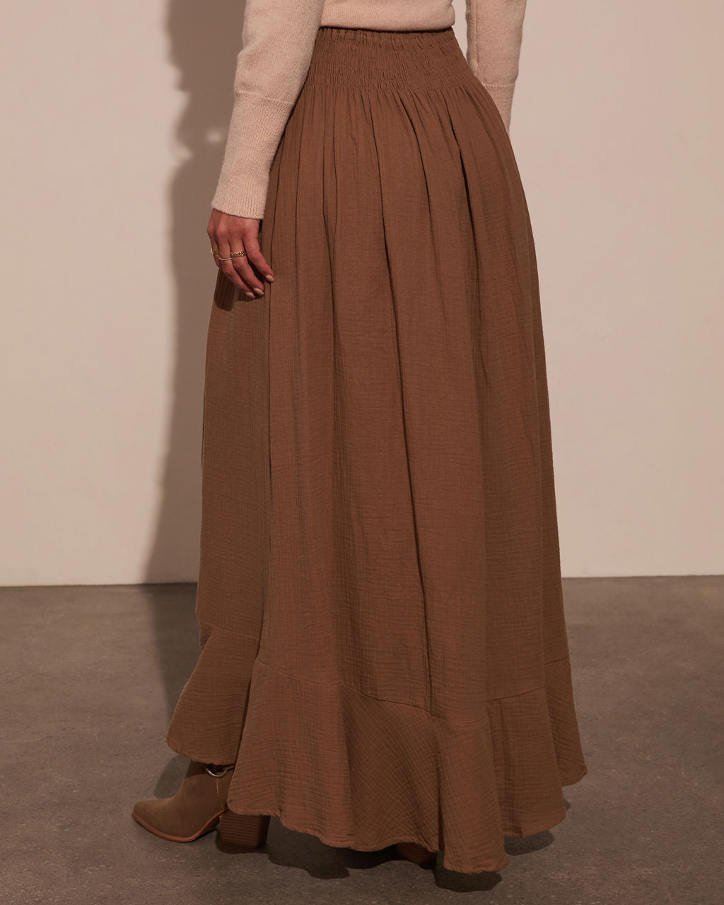 Serves Up Tie Waist Button Down Maxi Skirt-Vogue Logic