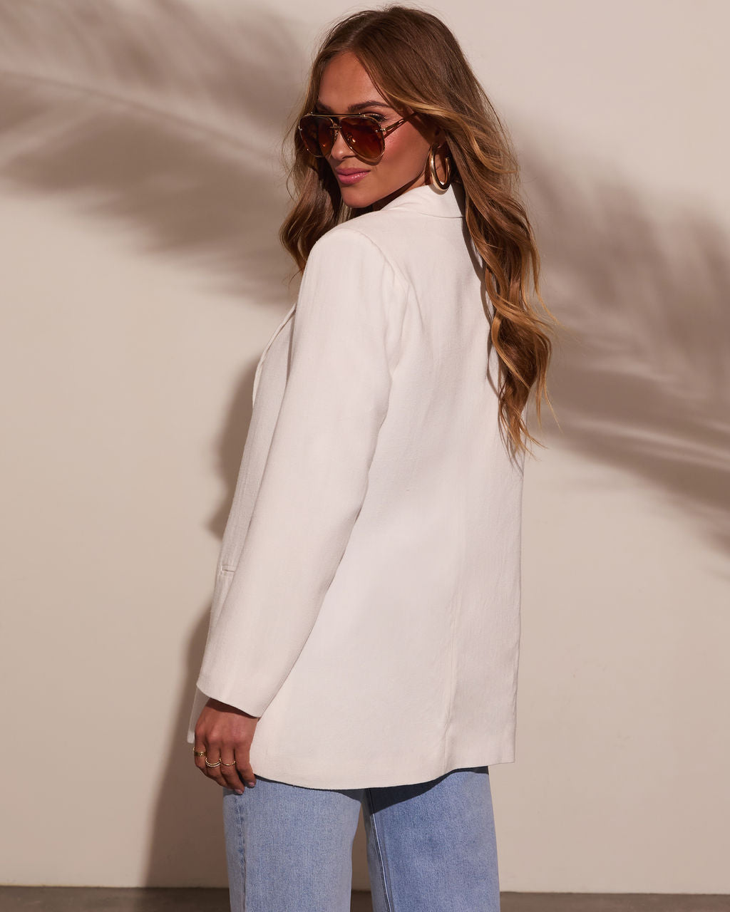 Confidence Double Breasted Linen Blazer-Vogue Logic