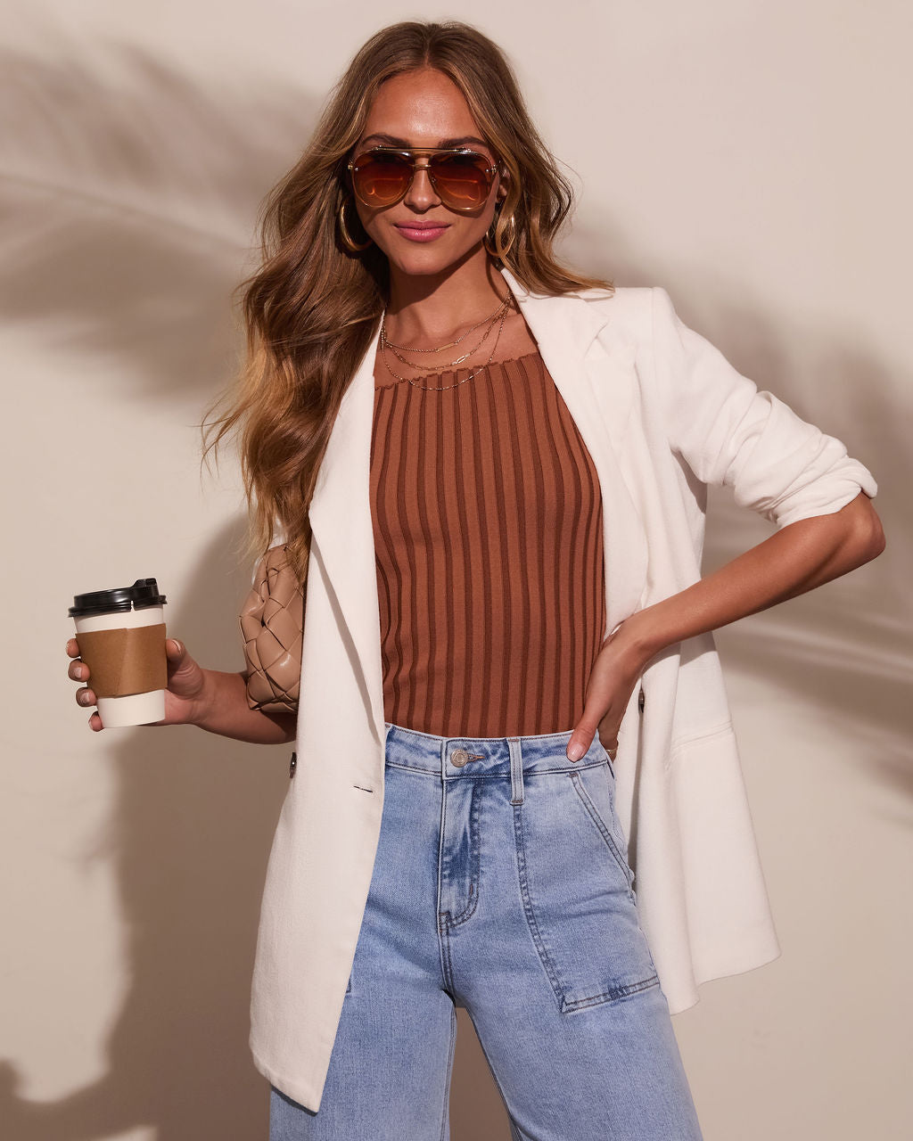 Confidence Double Breasted Linen Blazer-Vogue Logic