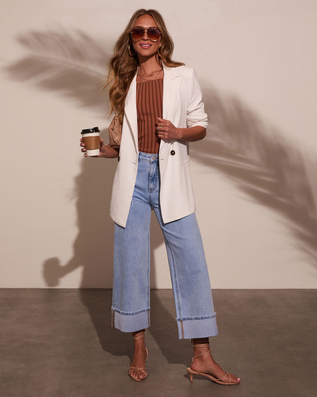 Confidence Double Breasted Linen Blazer-Vogue Logic