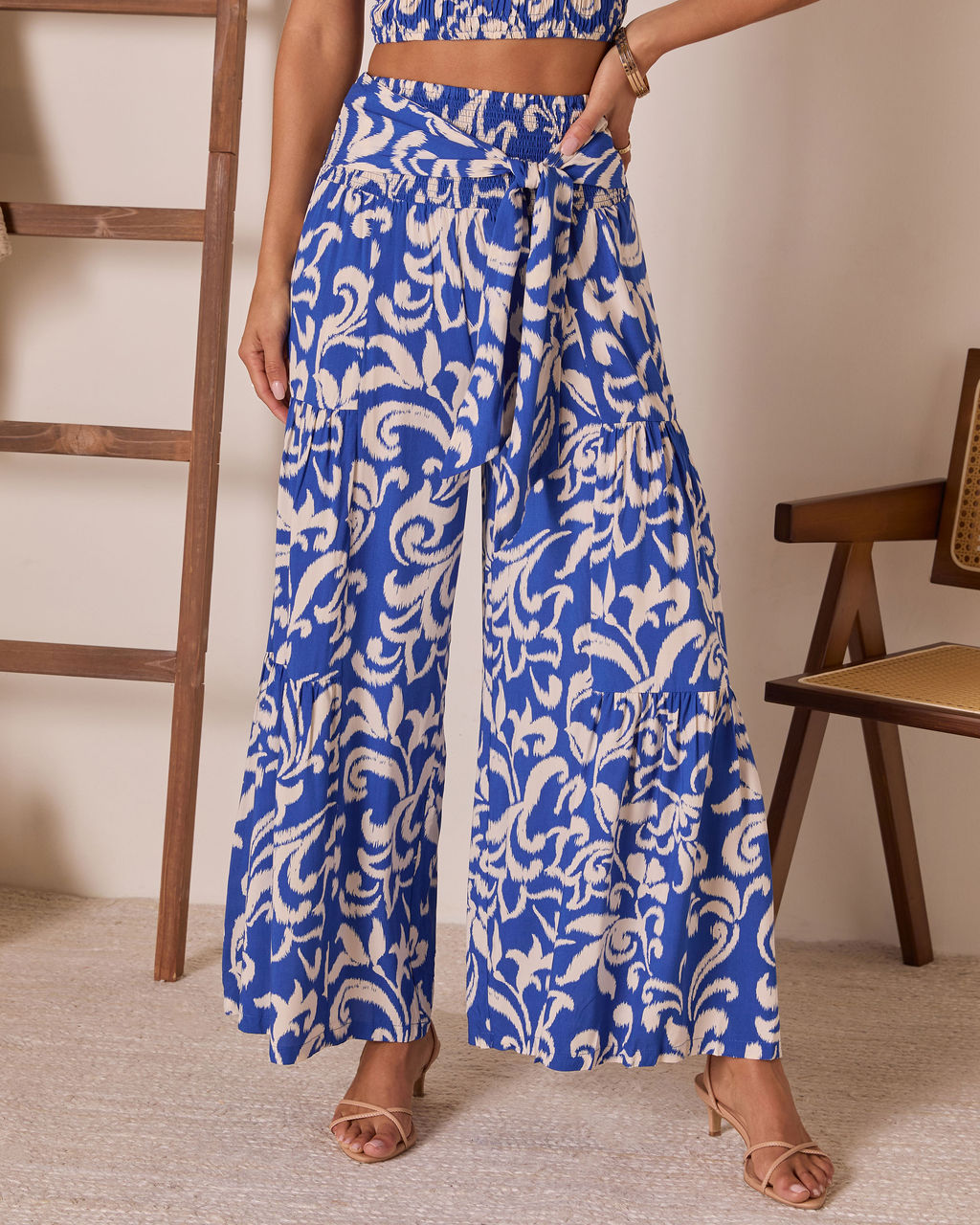Veniah Abstract Wide Leg Pants-Vogue Logic