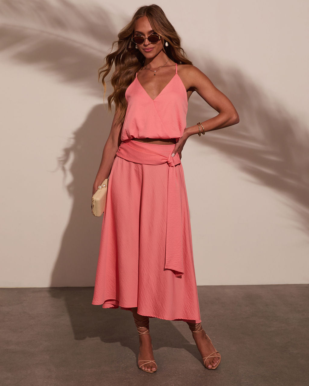 Sharena Waist Tie Midi Skirt-Vogue Logic