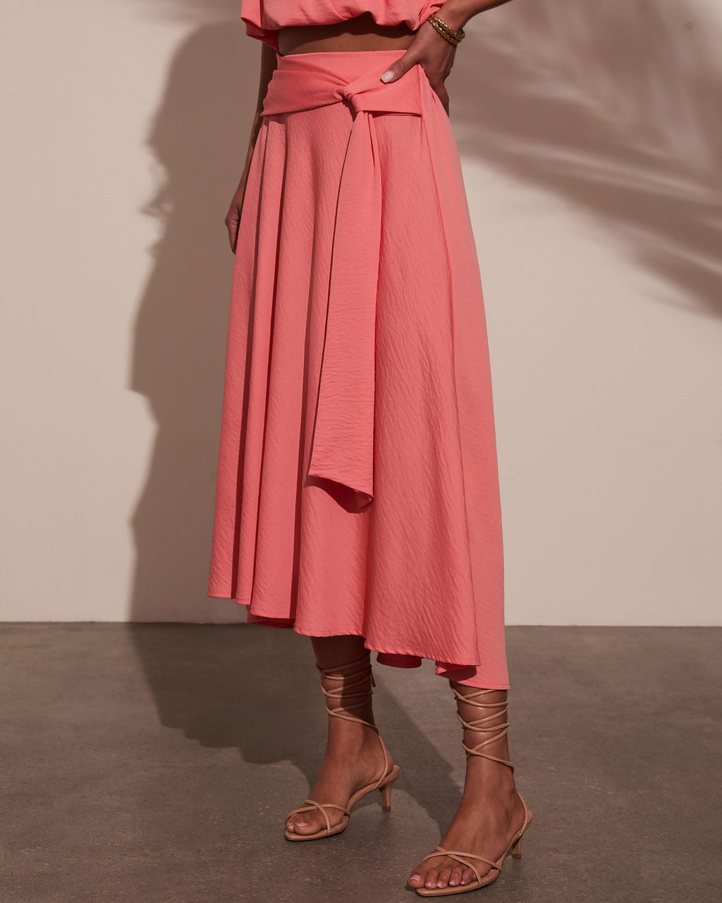 Sharena Waist Tie Midi Skirt-Vogue Logic