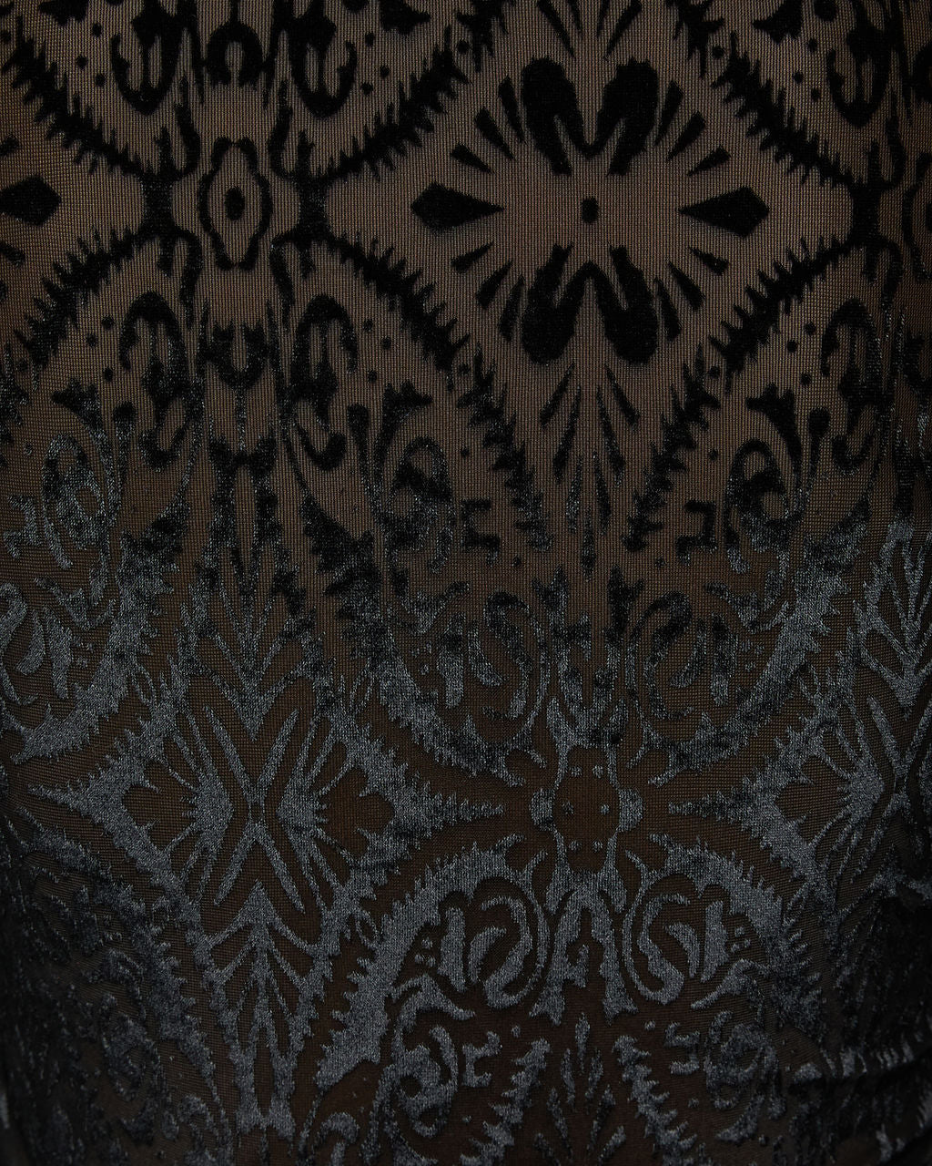 Tessy Velvet Burnout Turtleneck Top-Vogue Logic