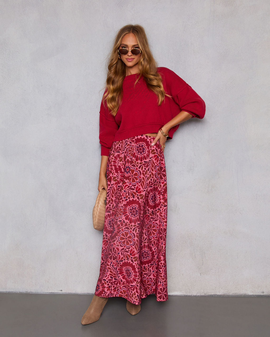 Elouise Cropped Crewneck Sweater-Vogue Logic