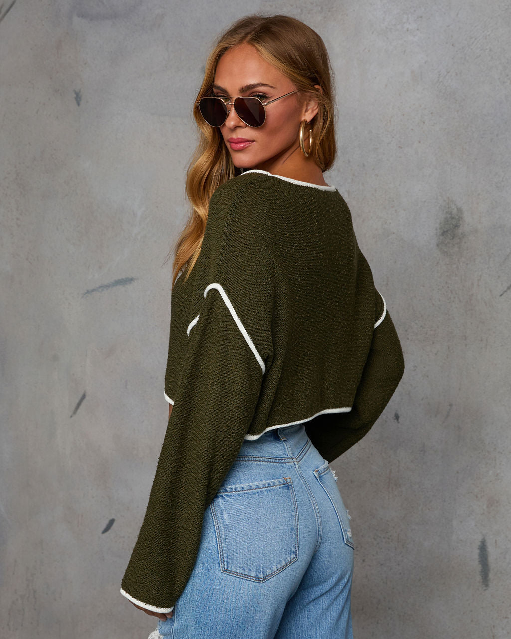 Lorian Contrast Seams Sweater-Vogue Logic