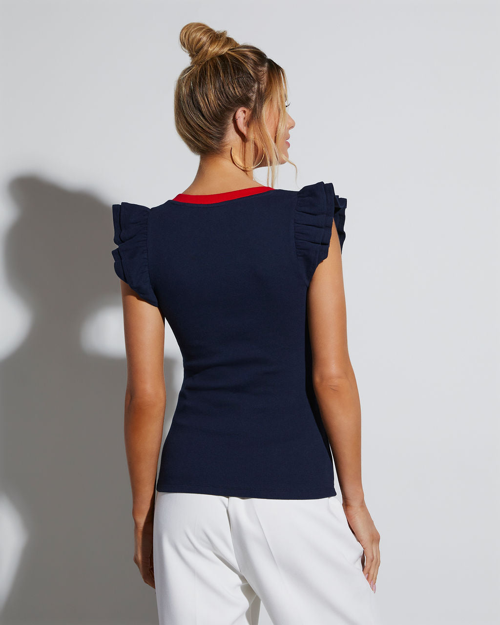 Wilma Ribbed Short Sleeve Top-Vogue Logic