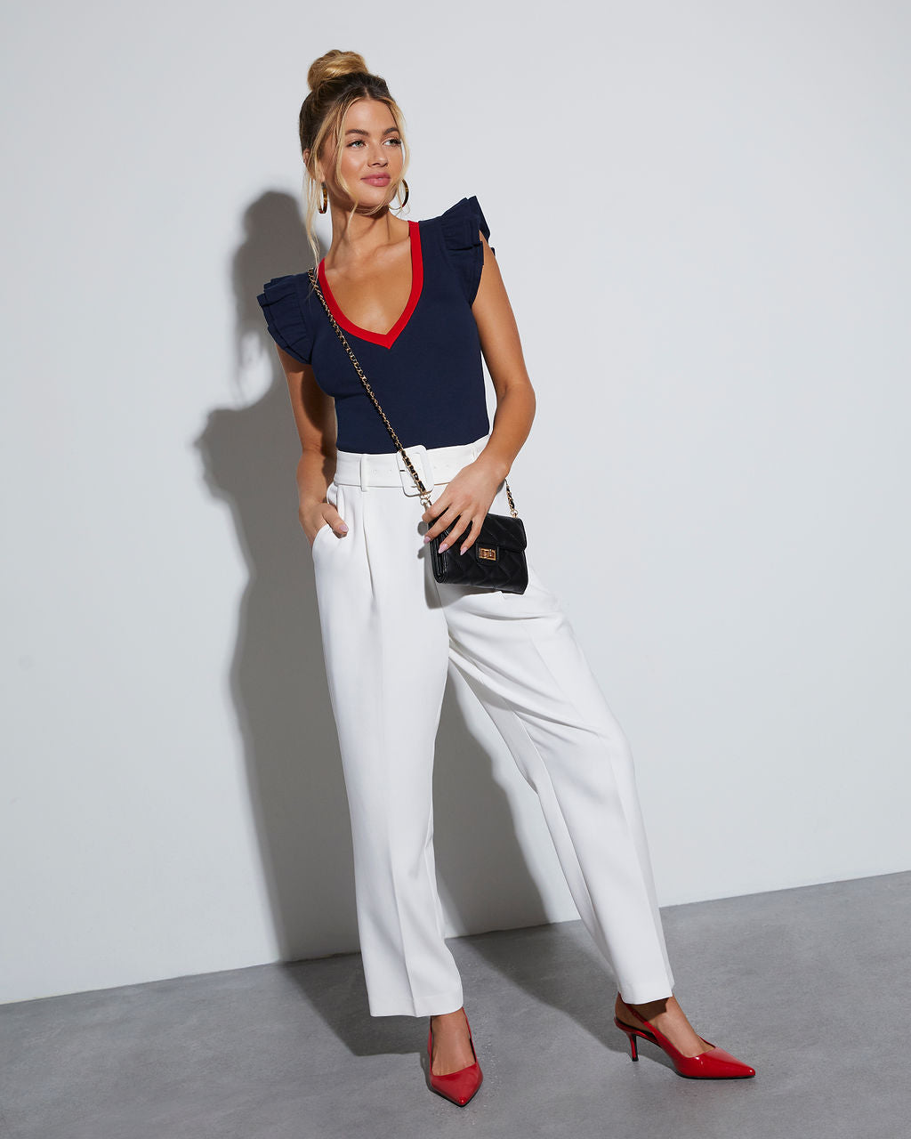 Wilma Ribbed Short Sleeve Top-Vogue Logic