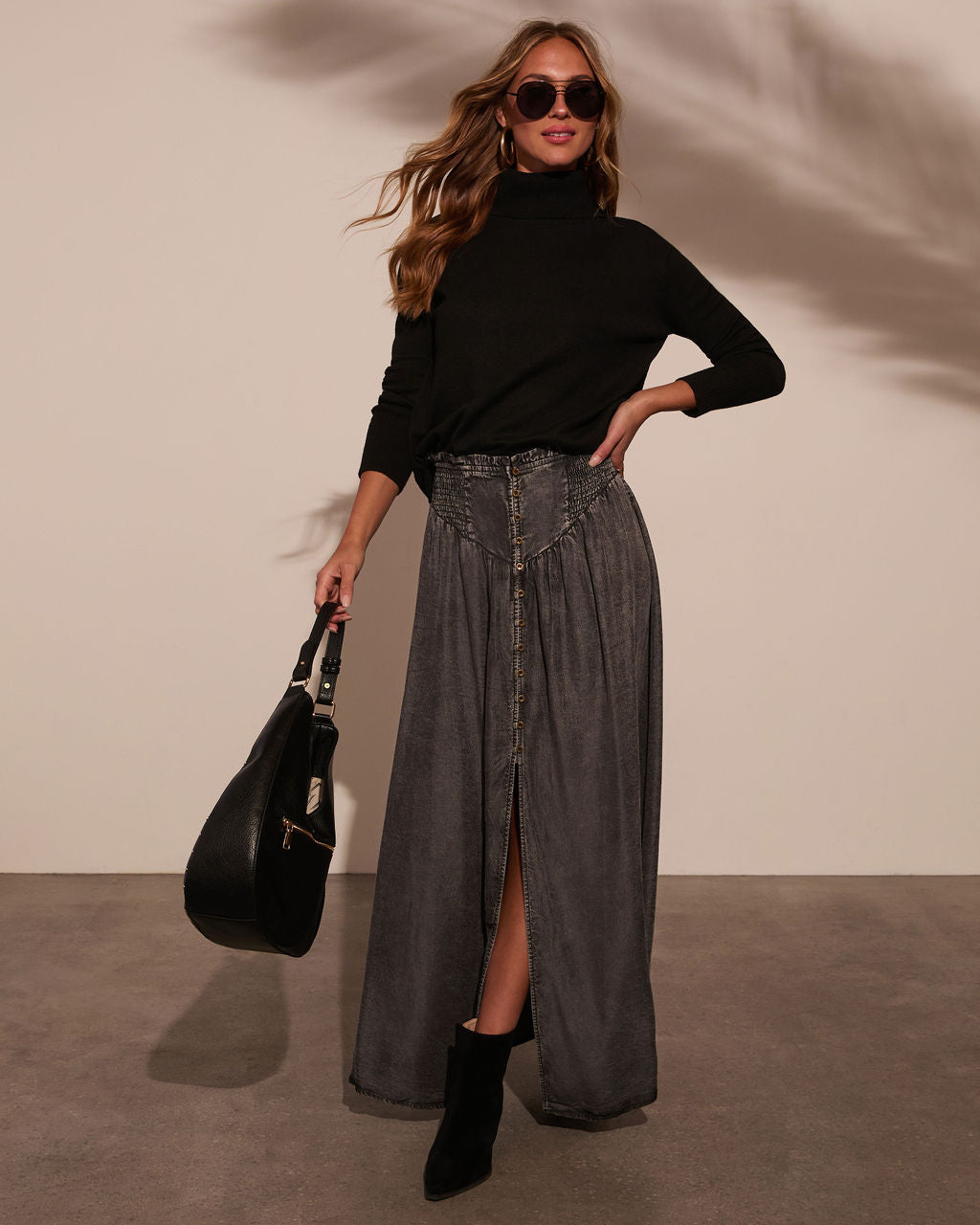 Normah Corset Waist Maxi Skirt-Vogue Logic