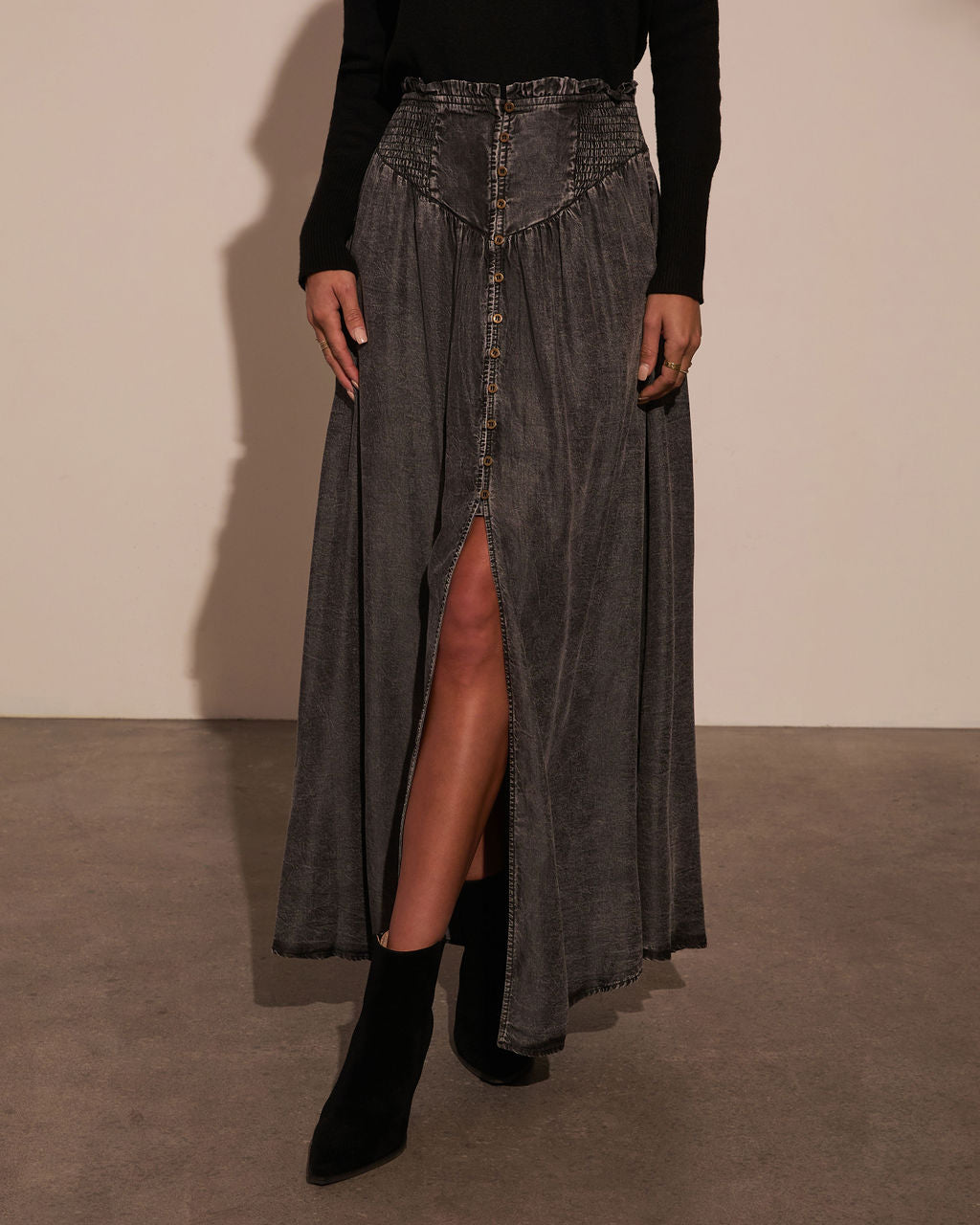 Normah Corset Waist Maxi Skirt-Vogue Logic