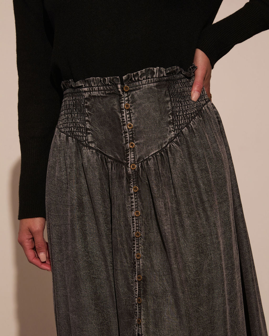 Normah Corset Waist Maxi Skirt-Vogue Logic