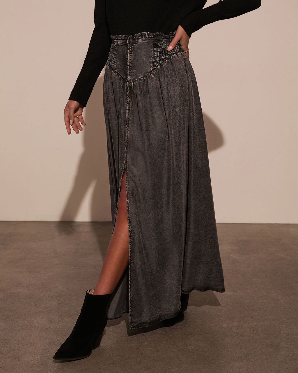 Normah Corset Waist Maxi Skirt-Vogue Logic