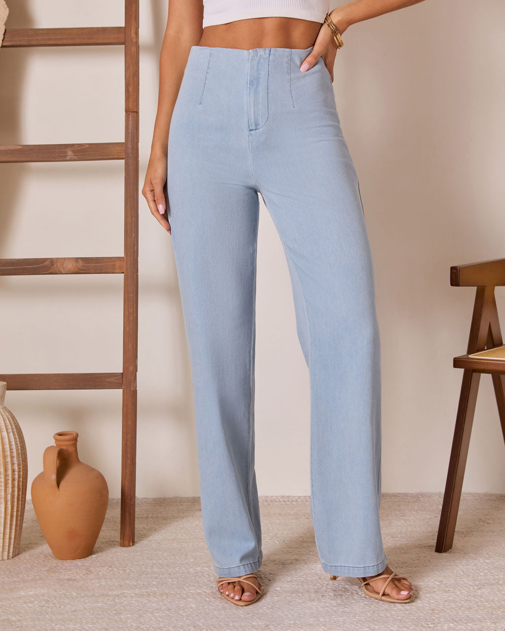 Lianne High Rise Denim Pants-Vogue Logic