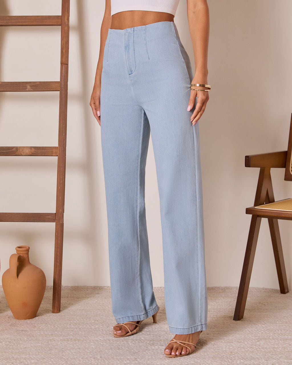 Lianne High Rise Denim Pants-Vogue Logic