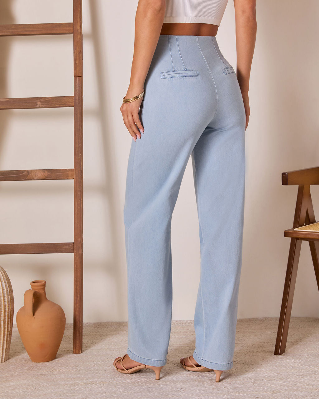 Lianne High Rise Denim Pants-Vogue Logic