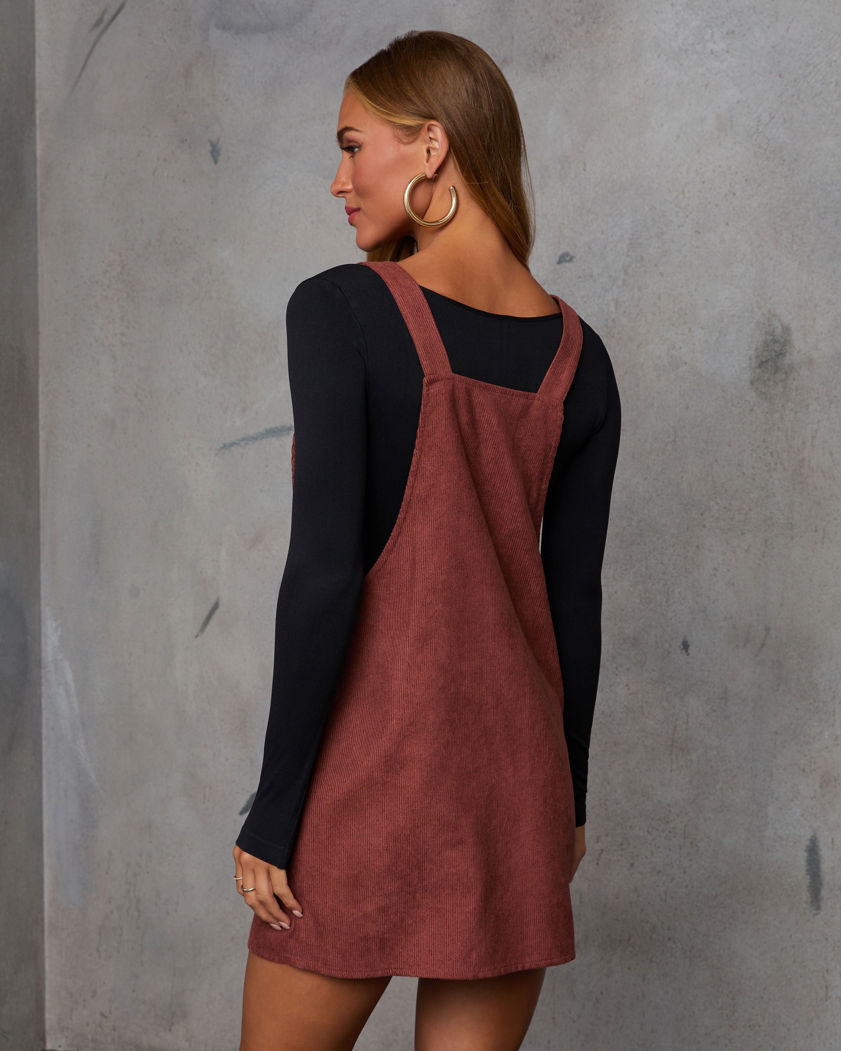 Caribel Corduroy Button Up Mini Dress-Vogue Logic