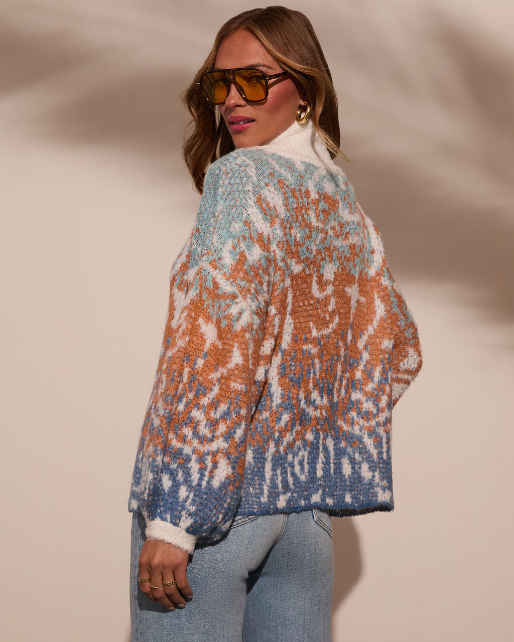 Kimi Printed Turtleneck Sweater-Vogue Logic