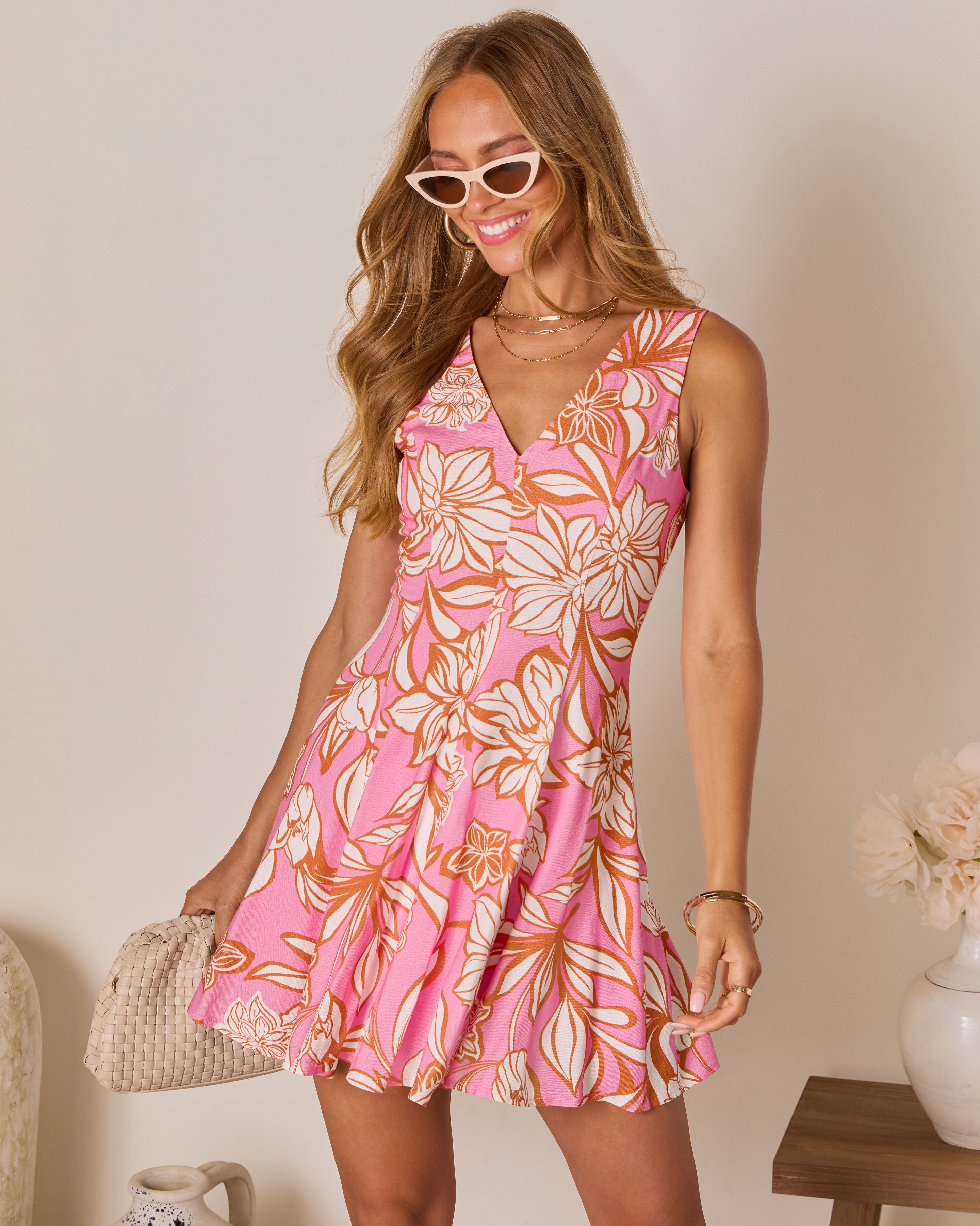 Blissful Garden Fit And Flare Mini Dress-Vogue Logic