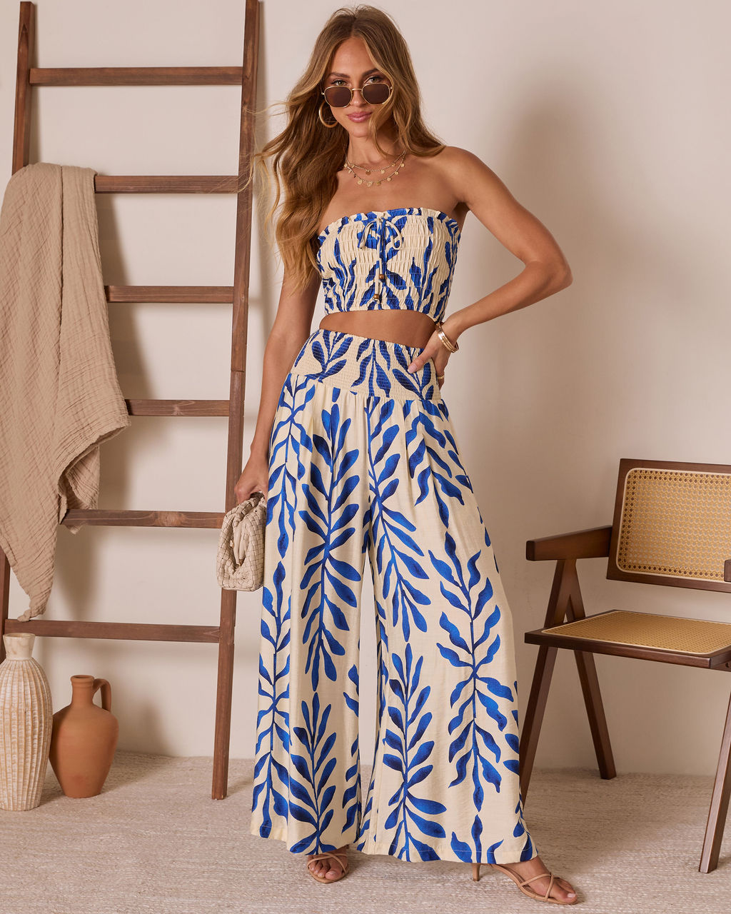 Reynah Tropical Wide Leg Pant-Vogue Logic