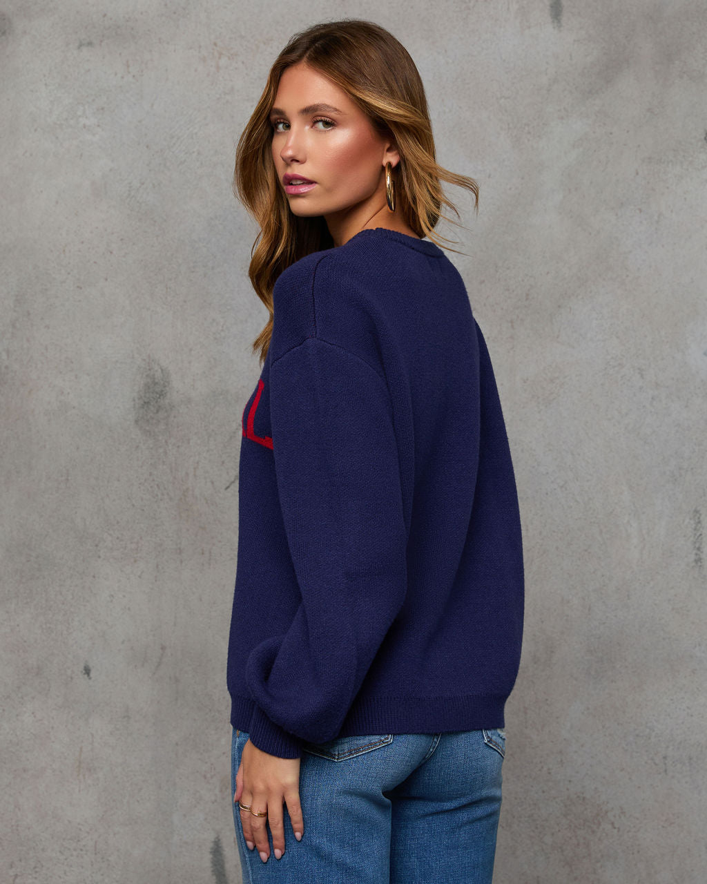 Baseball Mom Knit Pullover Sweater-Vogue Logic