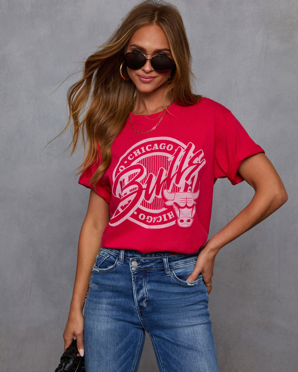 Chicago Bulls Short Sleeve Graphic Tee-Vogue Logic