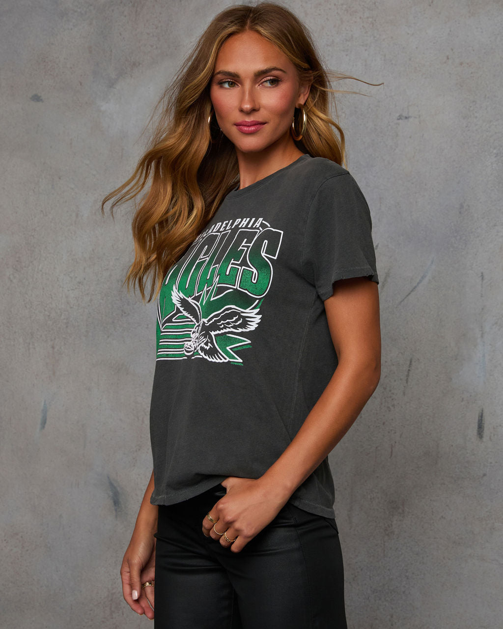 Philadelphia Eagles Short Sleeve Graphic Top-Vogue Logic