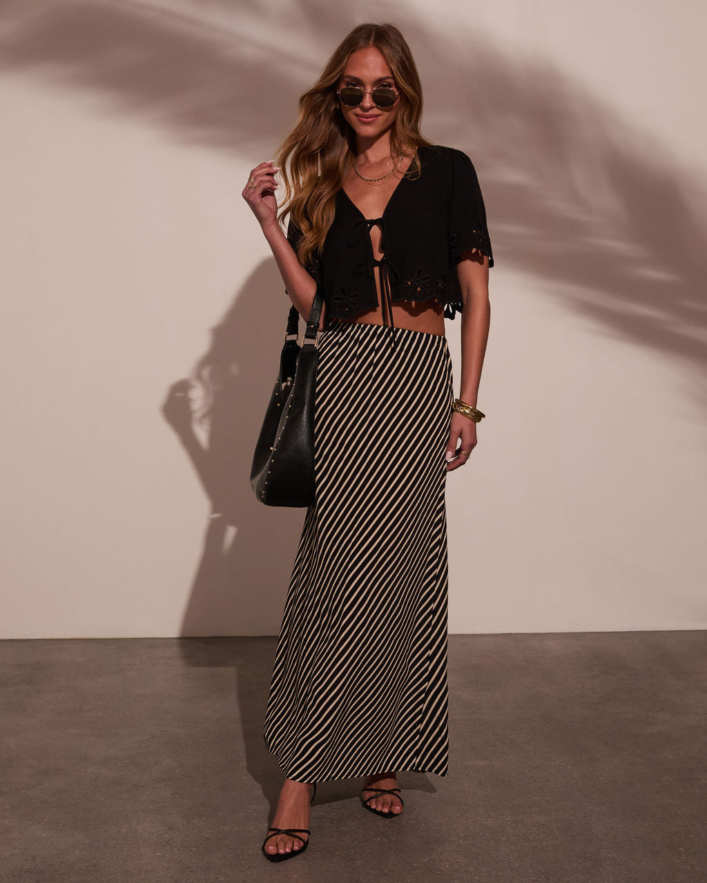 Sweet Haven Striped Maxi Skirt-Vogue Logic