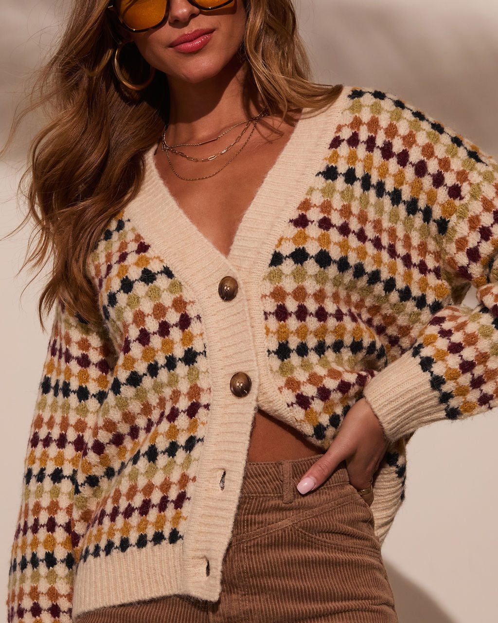 Cozy Up Abstract Knit Cardigan-Vogue Logic