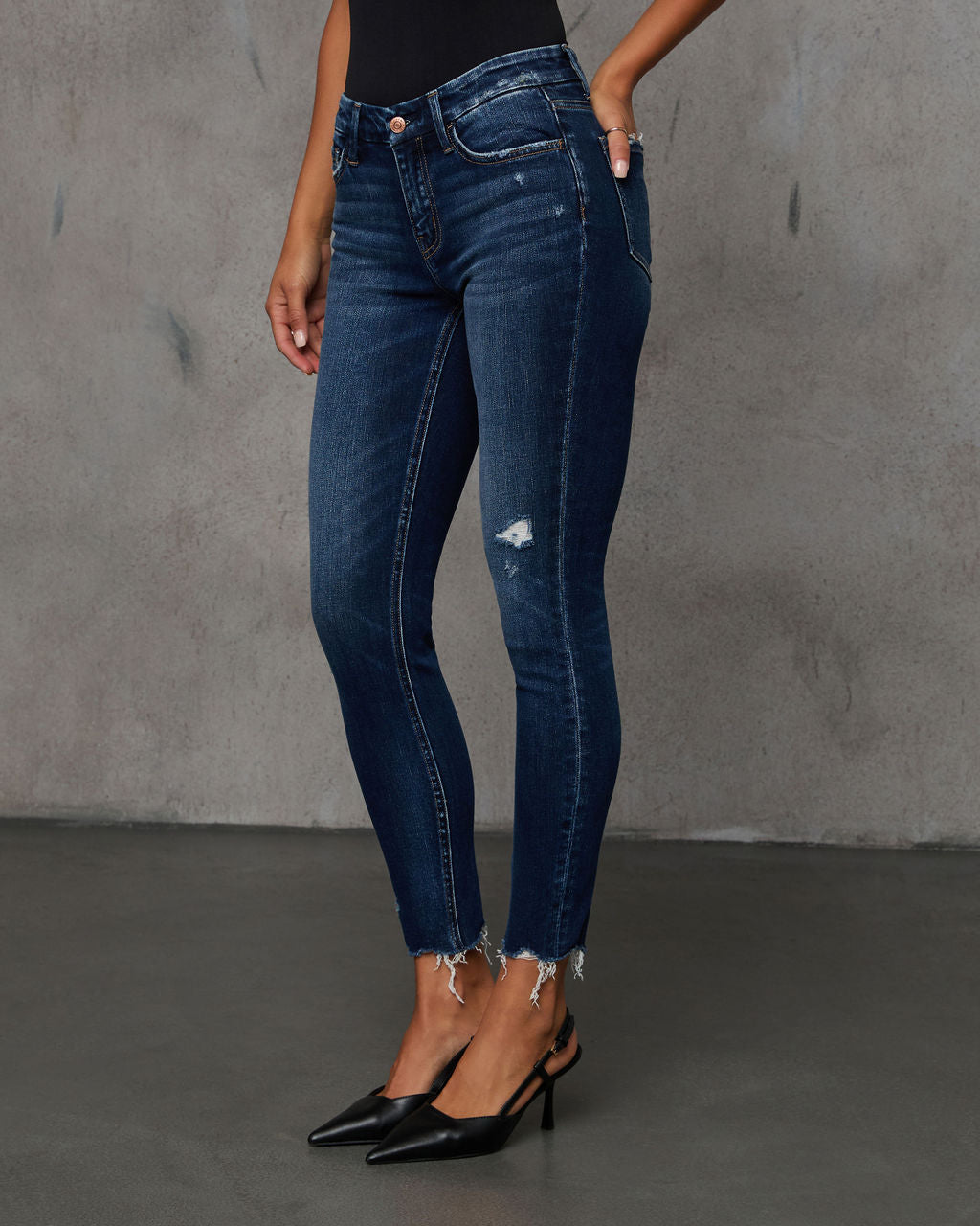 Jaylen Mid Rise Distressed Skinny Jeans-Vogue Logic