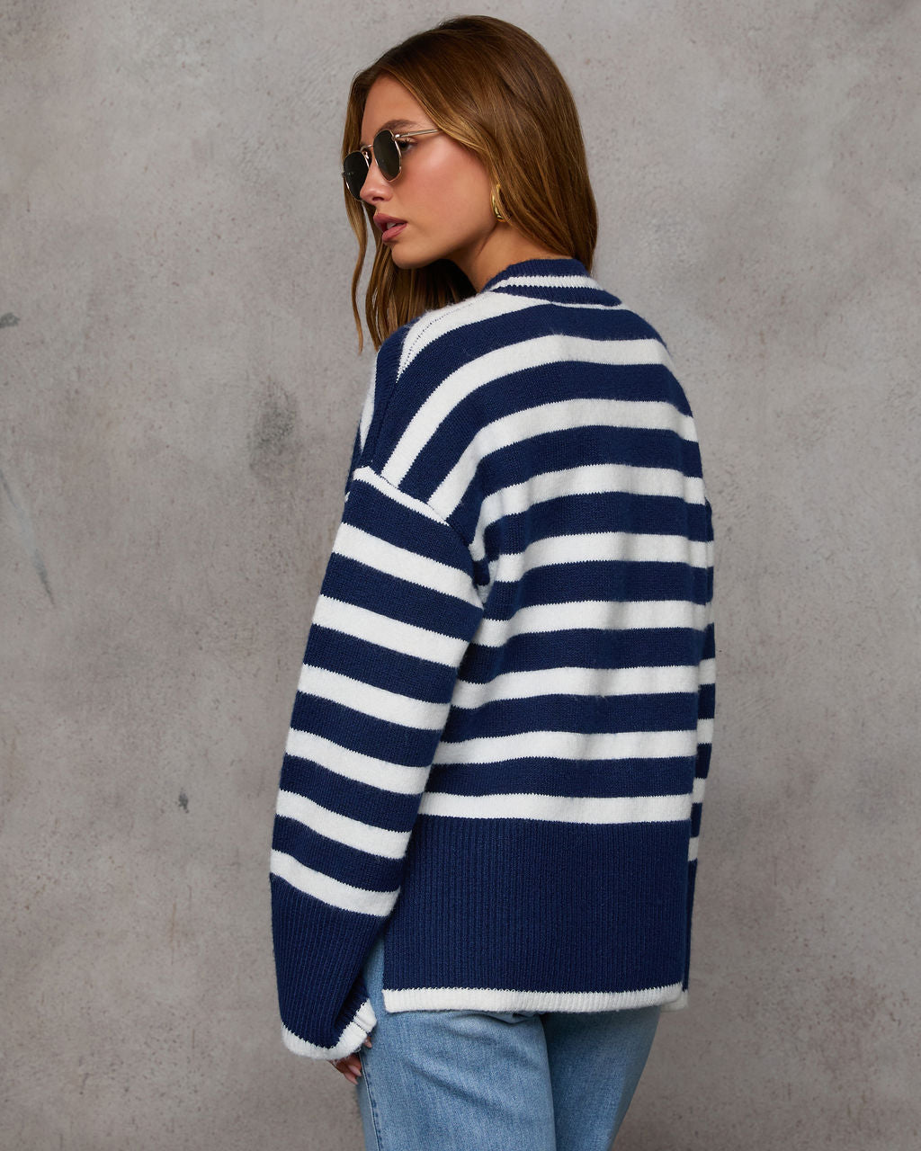 Dont Mind Me Striped Knit Sweater-Vogue Logic