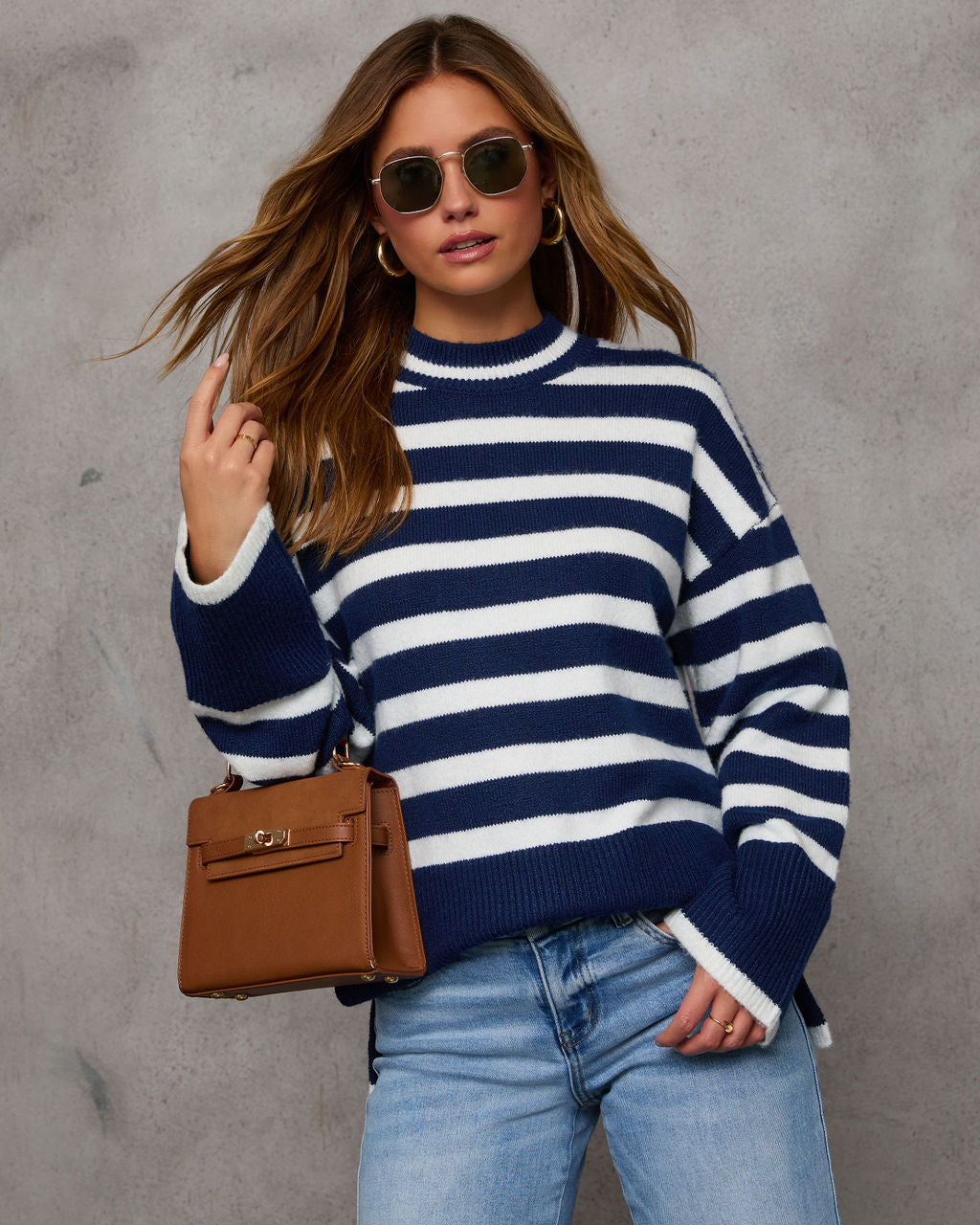 Dont Mind Me Striped Knit Sweater-Vogue Logic