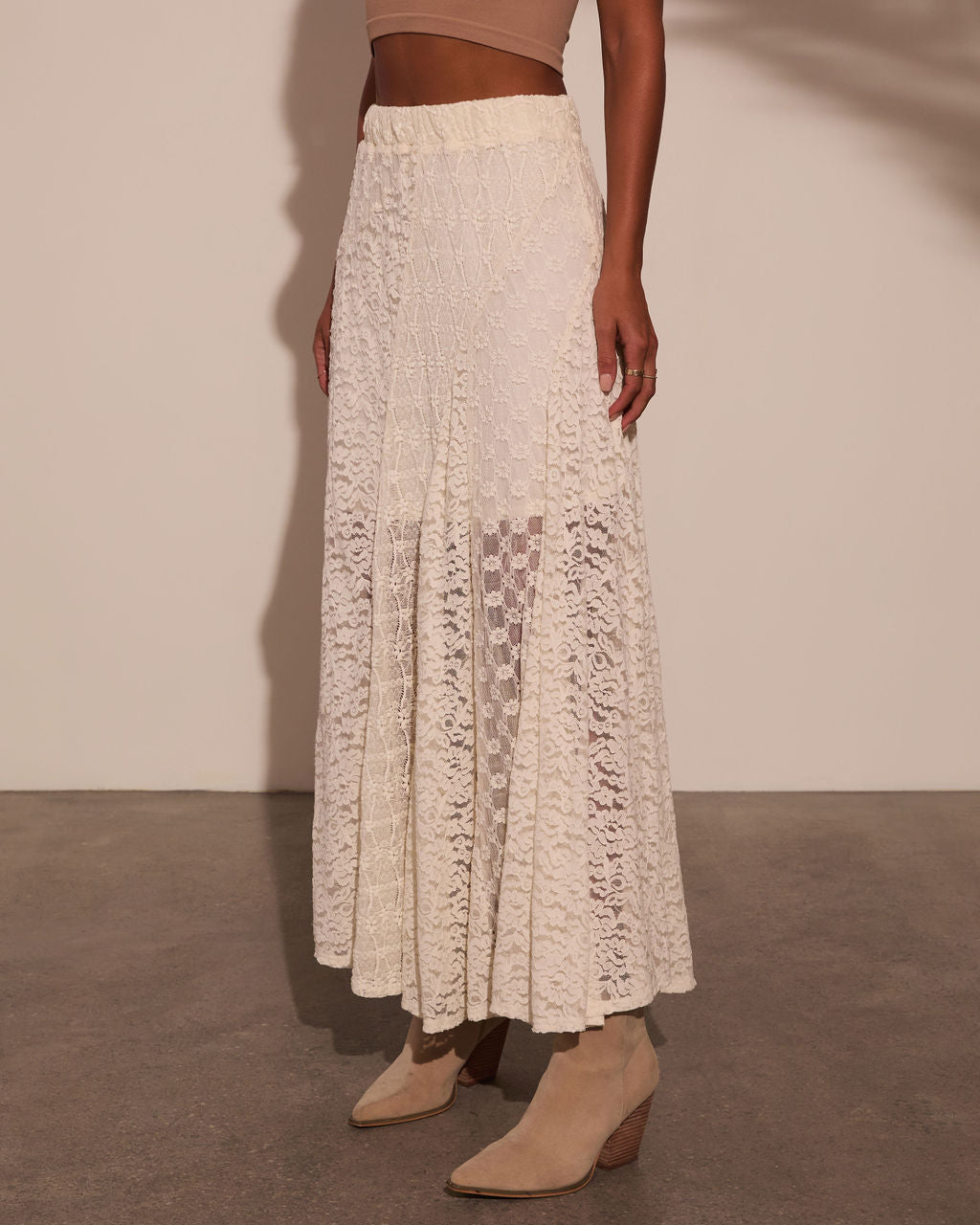 Sundrenched Lace Maxi Skirt-Vogue Logic