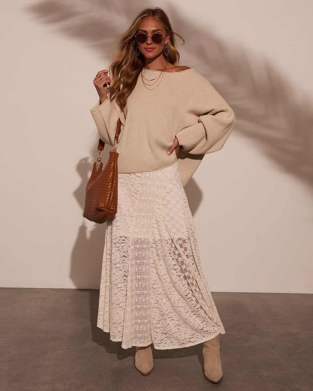 Sundrenched Lace Maxi Skirt-Vogue Logic