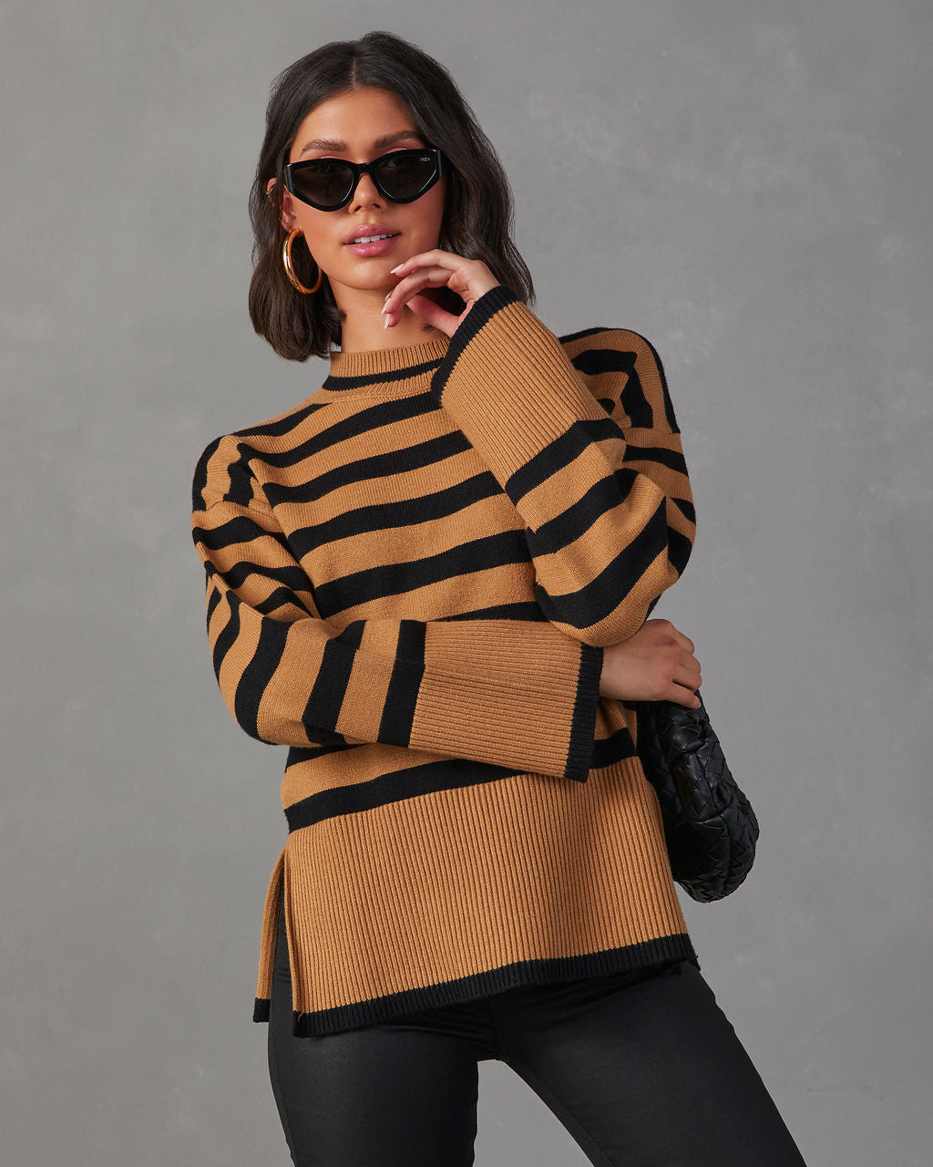 Dont Mind Me Striped Knit Sweater-Vogue Logic