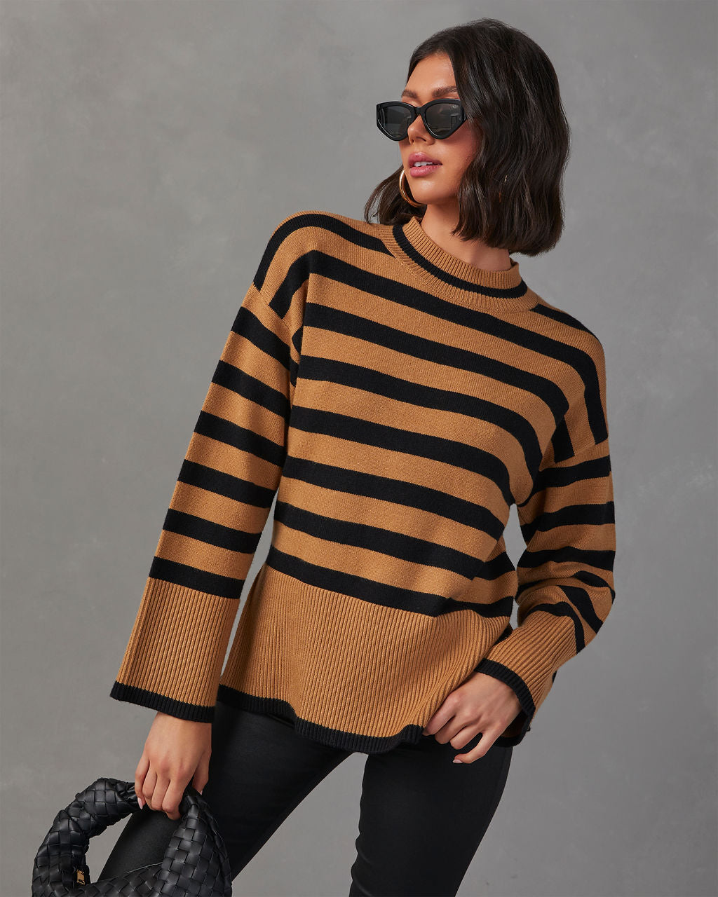 Dont Mind Me Striped Knit Sweater-Vogue Logic