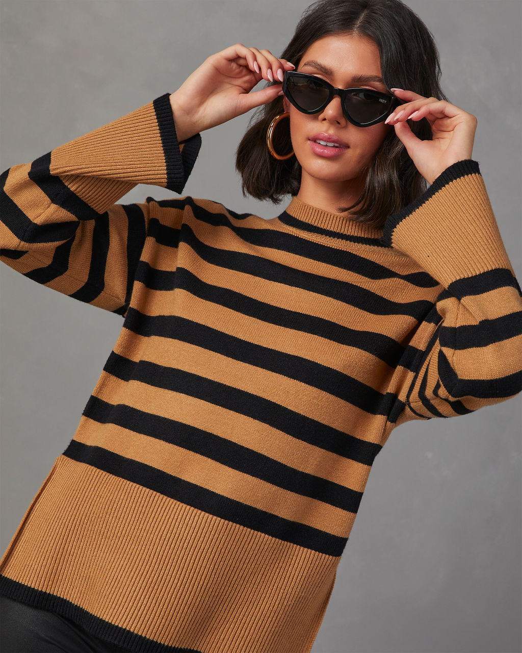 Dont Mind Me Striped Knit Sweater-Vogue Logic