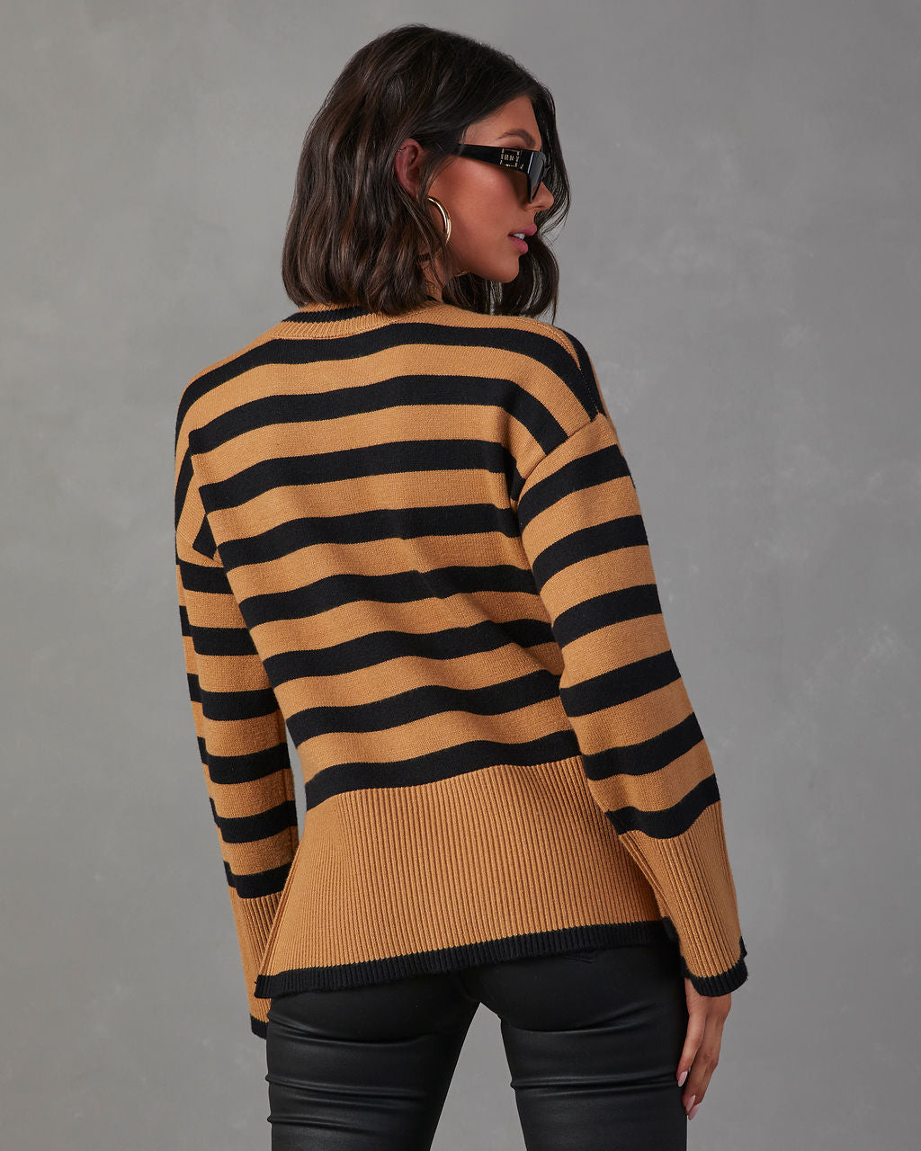 Dont Mind Me Striped Knit Sweater-Vogue Logic