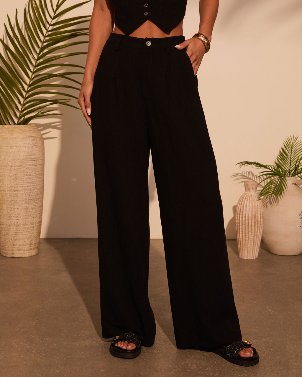 Leva Pocketed Wide Leg Pants-Vogue Logic