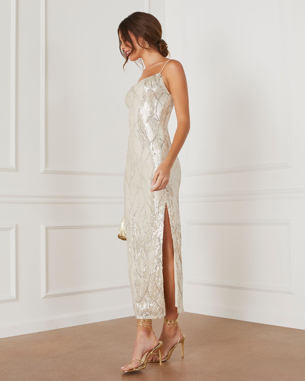 Party Glam Sequin Midi Dress-Vogue Logic