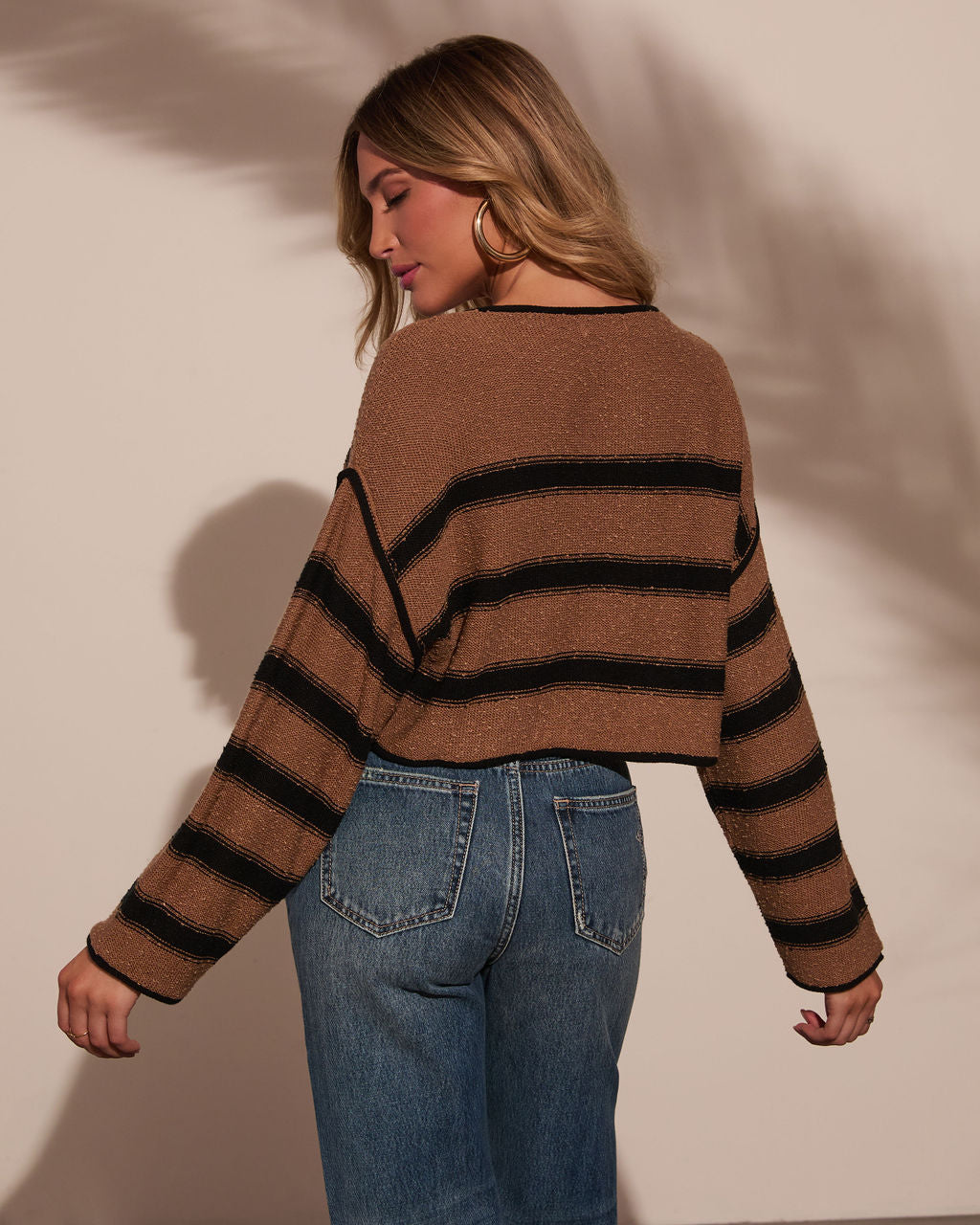 Beachside Striped Cotton Blend Sweater-Vogue Logic