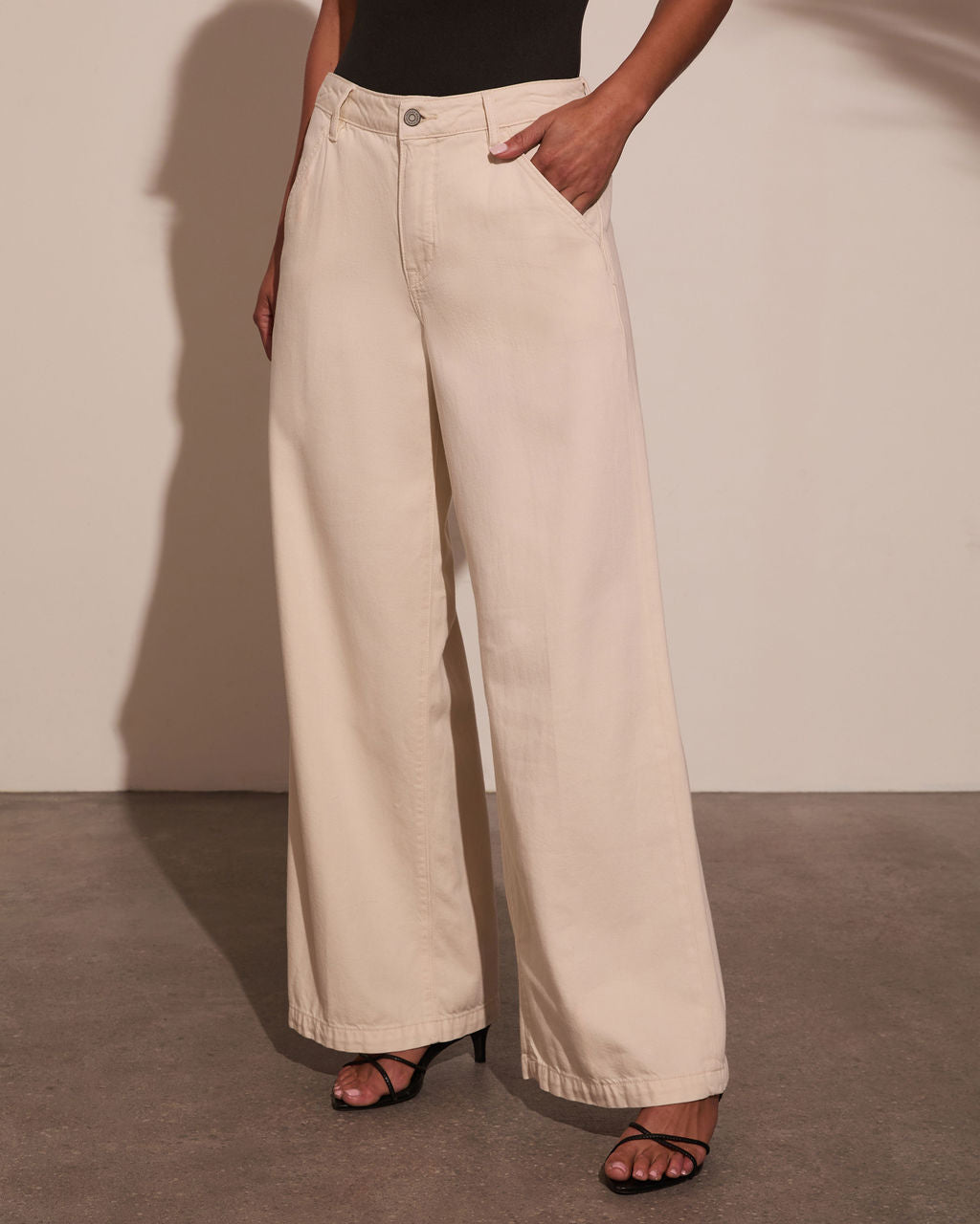 Leema Stretch Wide Leg Twill Pants-Vogue Logic