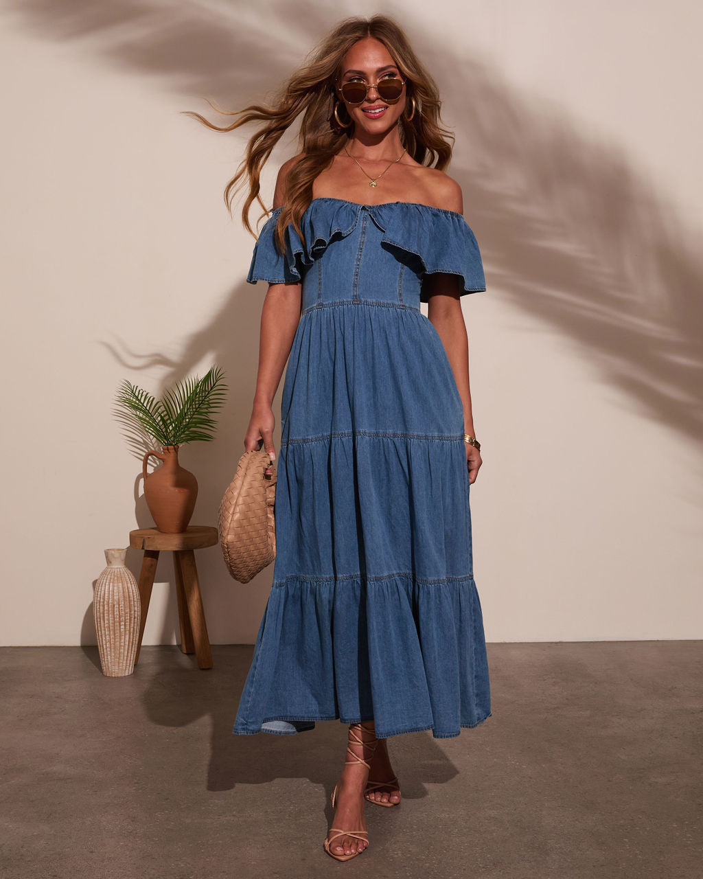 Penelope Chambray Midi Dress-Vogue Logic